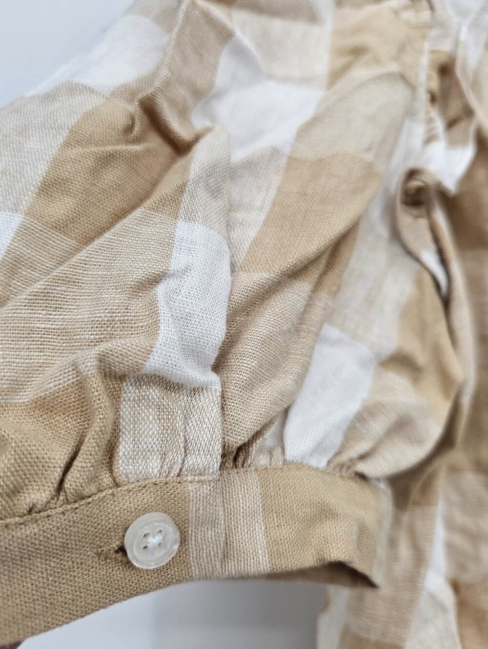 Plaid Top Large Linen Blend NWT - Picture 7 of 15